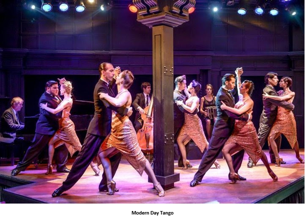 A group of people dancing on a stage Description automatically generated
